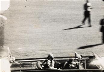 (KENNEDY, PRESIDENT JOHN F.--ASSASINATION) Group of 4 sequential photographs of frames from the Abraham Zapruder film.